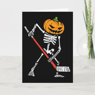 Halloween Pumpkin Skeleton Ice Hockey Costume Men  Card