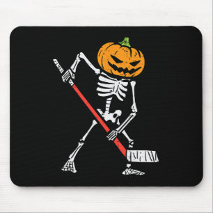 Halloween Pumpkin Skeleton Ice Hockey Costume Men  Mouse Pad