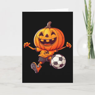 Halloween Pumpkin Skeleton Soccer Footll Costume B Card