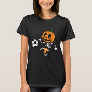 Halloween Pumpkin Skeleton Soccer Footll Costume B T-Shirt