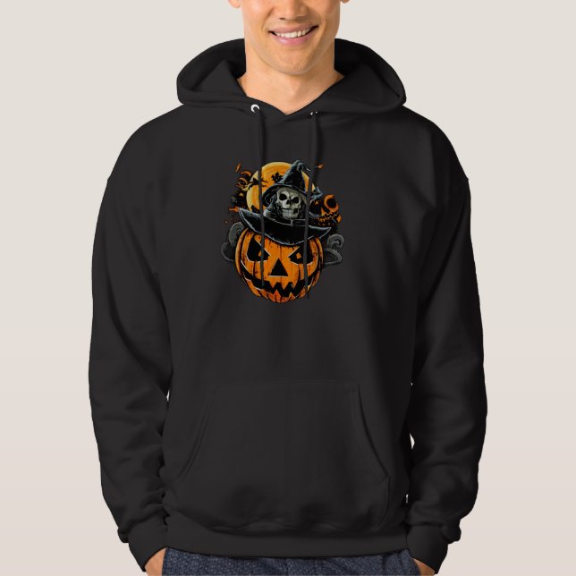Halloween/pumpkin/skull/Fall Hoodie (Front)