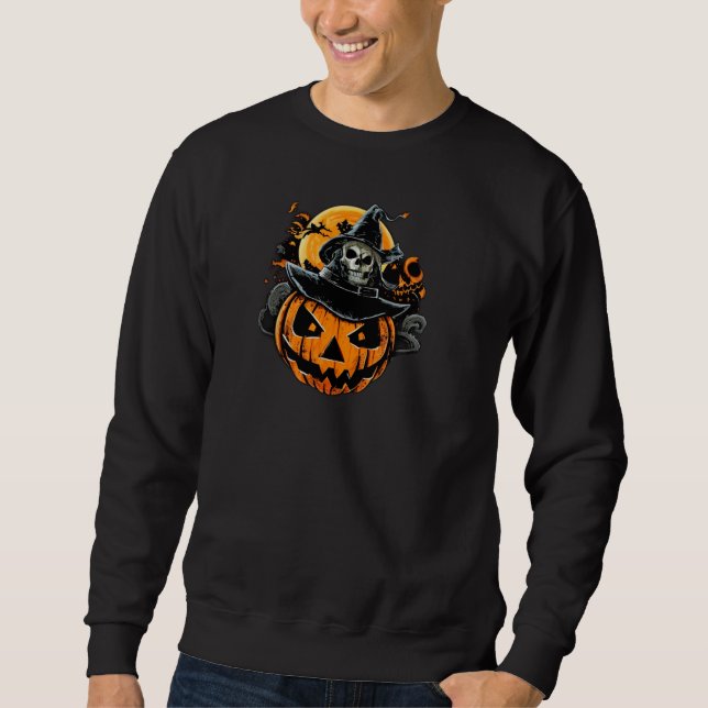 Halloween/pumpkin/skull/Fall Sweatshirt (Front)