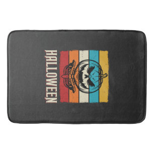Halloween Pumpkin Skull Retro Vintage Bath Mat