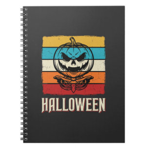 Halloween Pumpkin Skull Retro Vintage Notebook