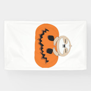 Halloween Pumpkin Sloth Classic T-Shirt Banner