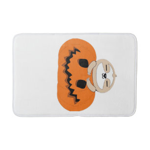 Halloween Pumpkin Sloth Classic T-Shirt Bath Mat