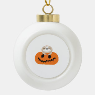 Halloween Pumpkin Sloth Classic T-Shirt Ceramic Ball Christmas Ornament
