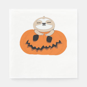 Halloween Pumpkin Sloth Classic T-Shirt Napkin