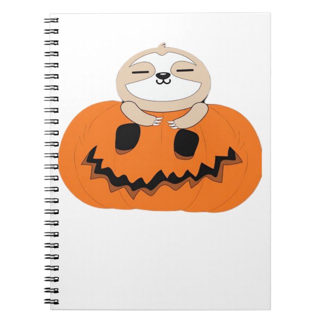 Halloween Pumpkin Sloth Classic T-Shirt Notebook (Front)