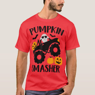 Halloween Pumpkin Smasher Funny Spooky Trucks Cost T-Shirt