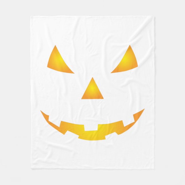 Halloween Pumpkin Smile Fleece Blanket (Front)