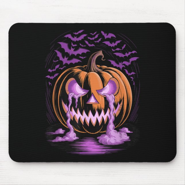 Halloween Pumpkin Soky Season Bats  Mouse Pad (Front)