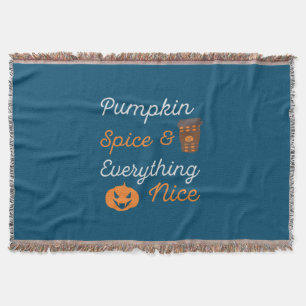 Halloween Pumpkin Spice and Everything Nice Xmas Throw Blanket