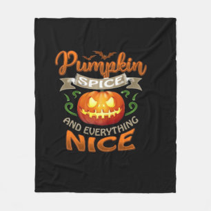 Halloween Pumpkin Spice Everything Nice Jack-O'-La Fleece Blanket