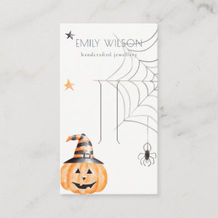 Halloween Pumpkin Spider Hair Clip Jewellery Displ Business Card