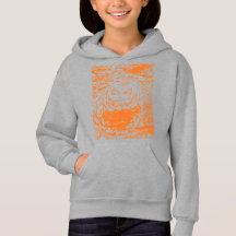 Halloween Pumpkin Spider Orange Line Art