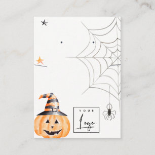 Halloween Pumpkin Spider Web Logo Earring Necklace Business Card
