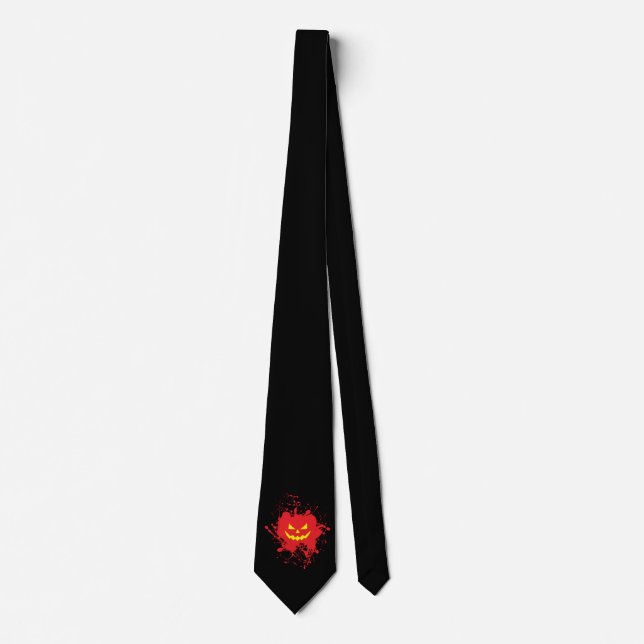 Halloween Pumpkin Splatter Tie (Front)