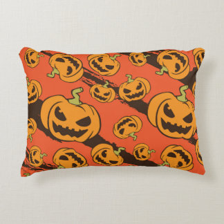 Halloween Pumpkin: Spooky Seamless Pattern Decorative Cushion