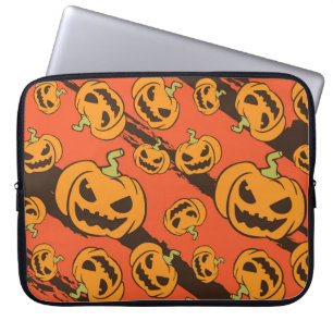 Halloween Pumpkin: Spooky Seamless Pattern Laptop Sleeve