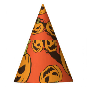 Halloween Pumpkin: Spooky Seamless Pattern Party Hat