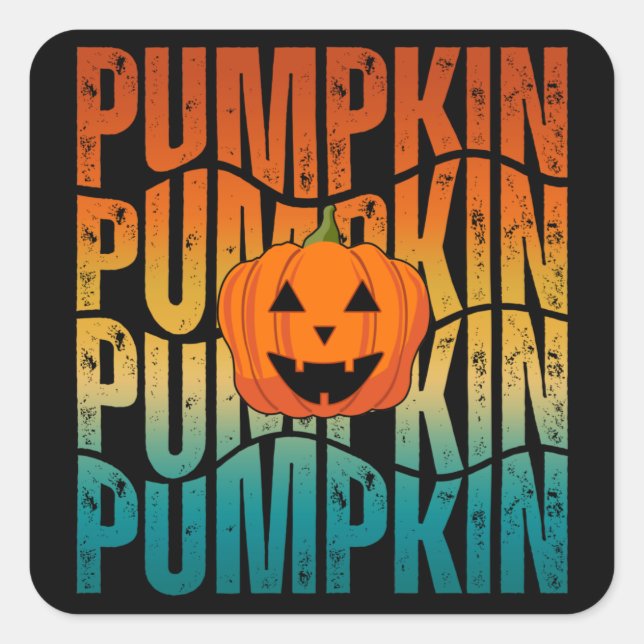 HALLOWEEN PUMPKIN SQUARE STICKER (Front)