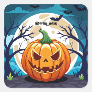 Halloween Pumpkin Square Sticker
