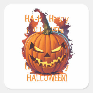 Halloween Pumpkin Square Sticker