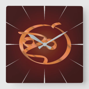Halloween pumpkin square wall clock