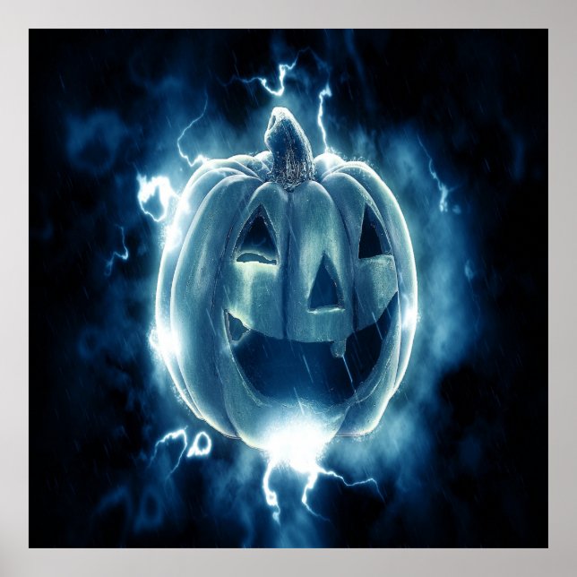 Halloween Pumpkin Steam Wallpaper Design Poster (Front)