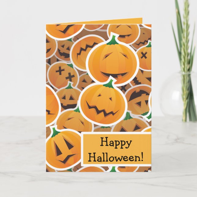 Halloween pumpkin stickters card (Front)