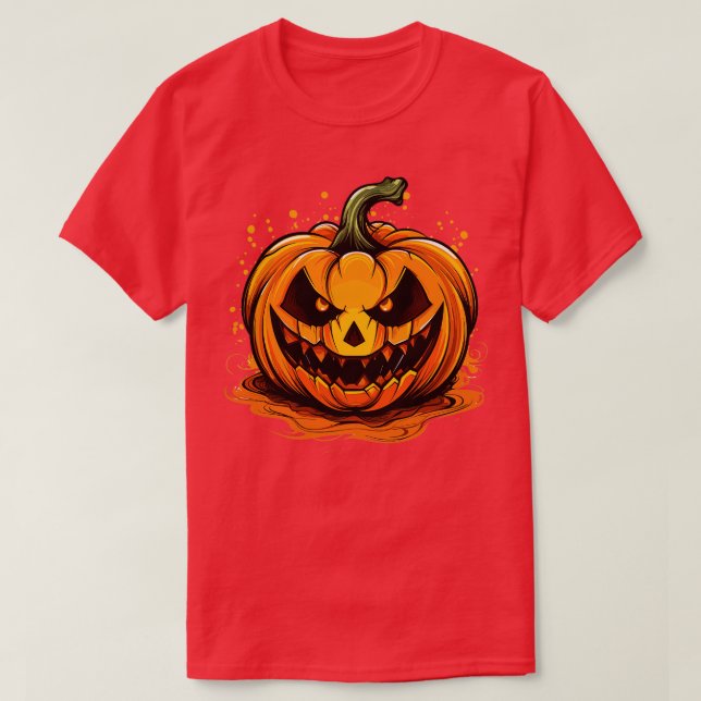 Halloween Pumpkin T-Shirt (Design Front)
