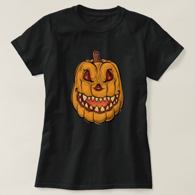 Halloween Pumpkin T-Shirt (Design Front)