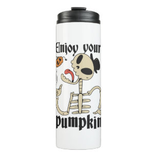 Halloween Pumpkin Text - Enjoy Your Pumpkin Thermal Tumbler