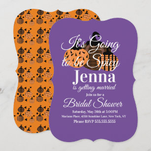 Halloween Pumpkin Themed Bridal Shower Invitation
