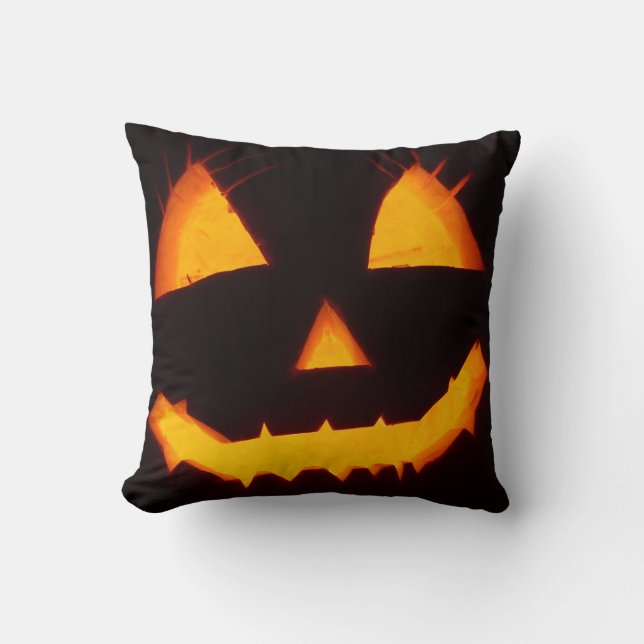 Halloween Pumpkin  Throw Pillow (Front)