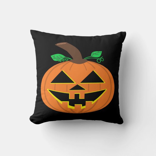 Halloween Pumpkin Throw Pillow (Front)