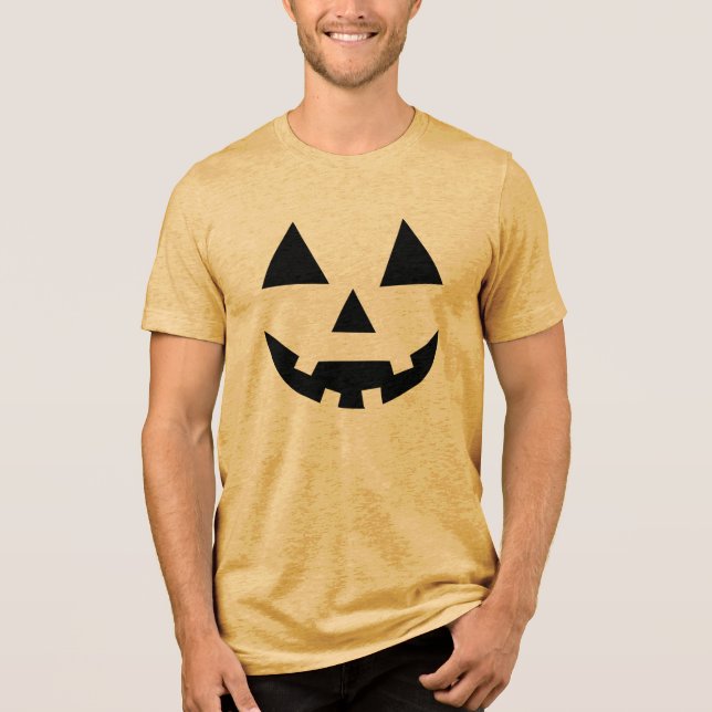 Halloween pumpkin Tri-Blend shirt (Front)