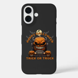 Halloween Pumpkin Truck Monster Spooky Haunted iPhone 16 Case