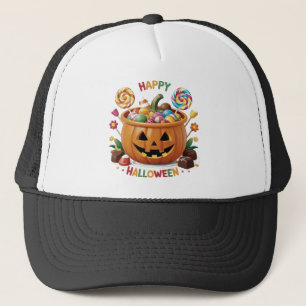 Halloween Pumpkin Trucker Hat