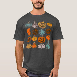 Halloween Pumpkin Varieties Scary Face Spooky Seas T-Shirt