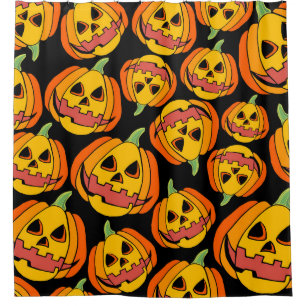 Halloween Pumpkin: Vintage Autumn Symbol Shower Curtain