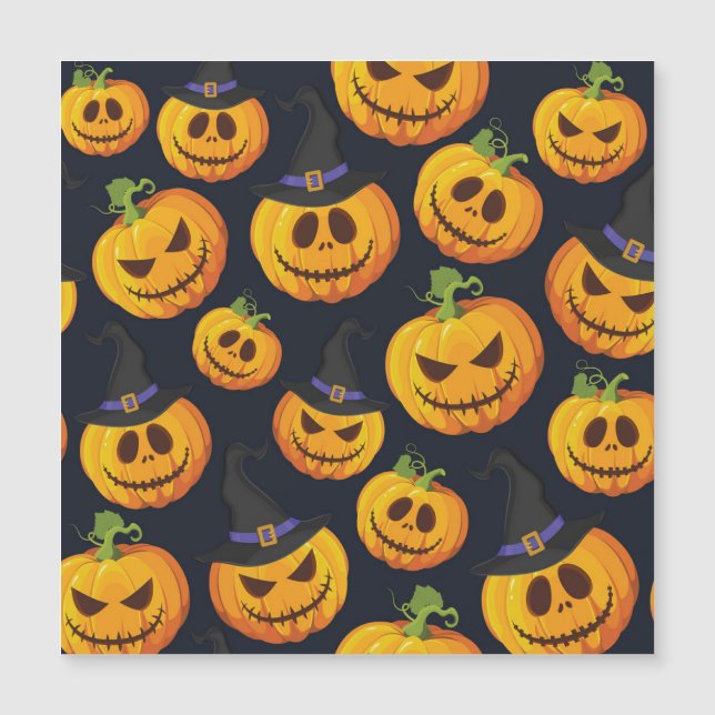 Halloween Pumpkin: Vintage Witch Pattern (Front)