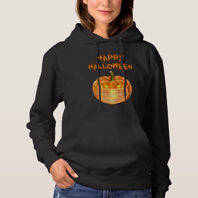 Halloween Pumpkin Wearing Face Mask Funny Jack O L Hoodie (Front)
