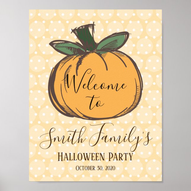 Halloween, pumpkin welcome sign (Front)