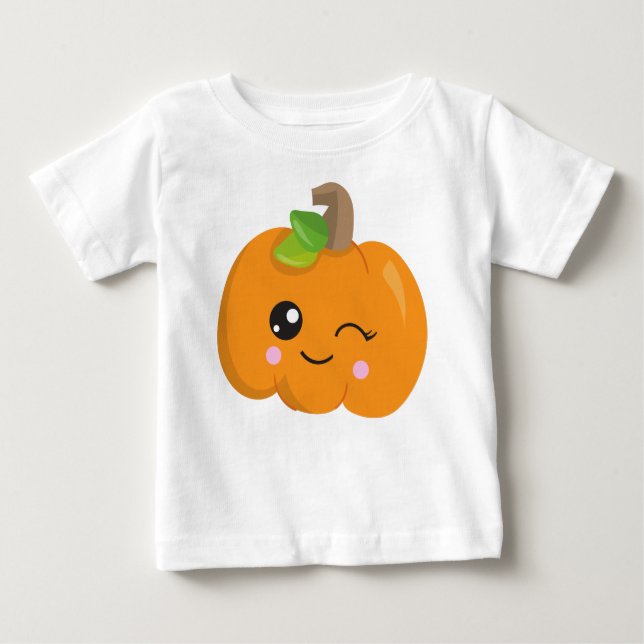 Halloween Pumpkin, Winking Pumpkin, Trick Or Treat Baby T-Shirt (Front)