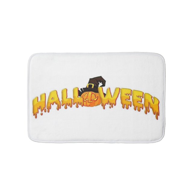 Halloween pumpkin witch bath mat (Front)