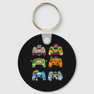 Halloween Pumpkin Witch Gaming Controllers Zombie  Key Ring