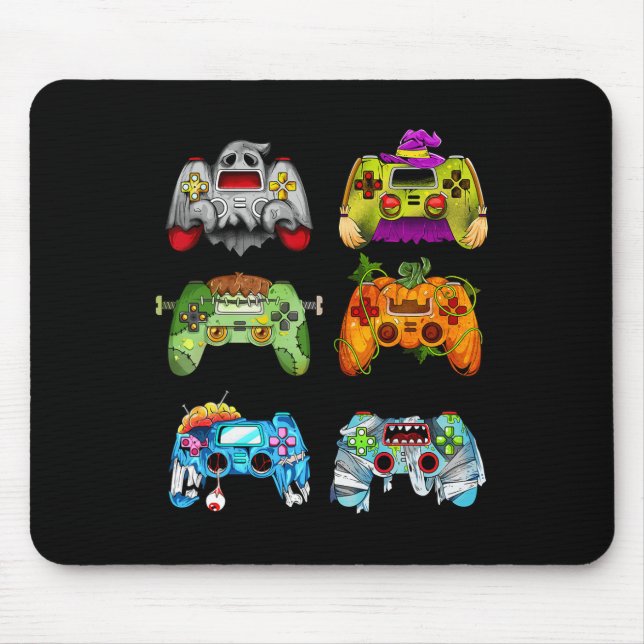Halloween Pumpkin Witch Gaming Controllers Zombie  Mouse Pad (Front)