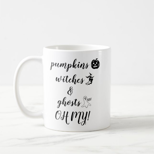 Halloween Pumpkin Witch Ghost Quote  Coffee Mug (Left)